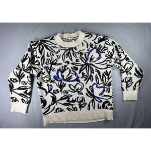 Anthropologie‎ Floral Pop Embroidered Sweater women's medium